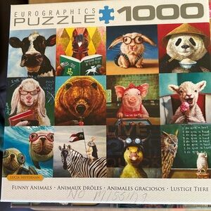 Eurographics Funny Animals Puzzle - 1000 Pieces - Art by Lucia Hefernan